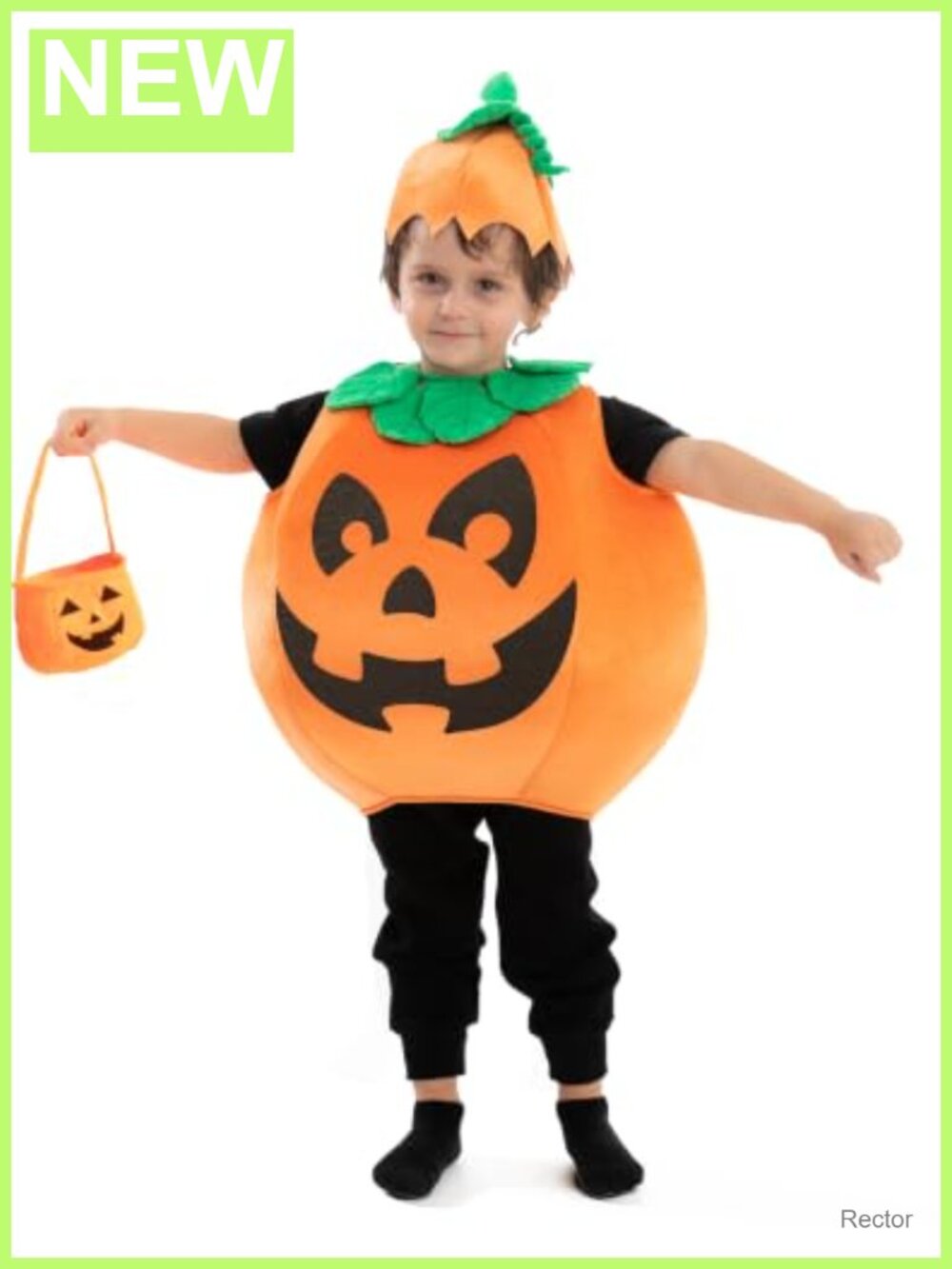 Toddler Halloween Pumpkin Costume Set with Basket & Hat Dress Up